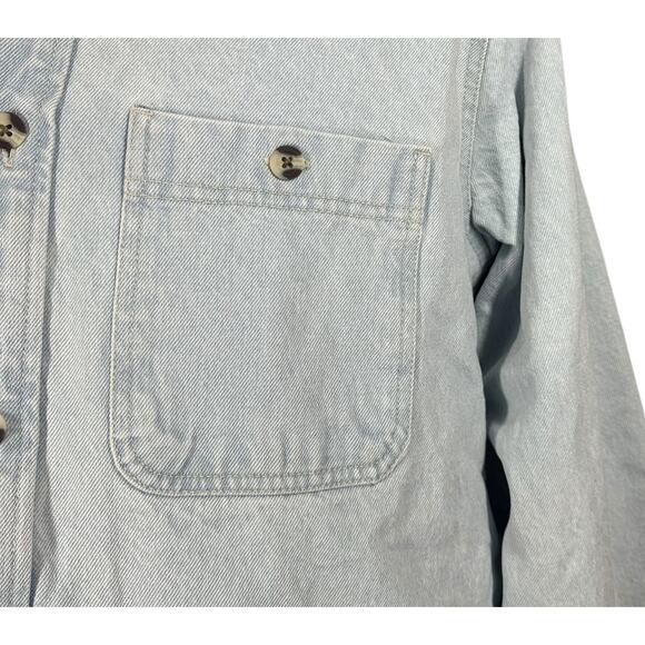 Urban Outfitters BDG Denim Jean Jacket Shacket Light Wash Lined Corduroy Collar - Picture 3 of 15